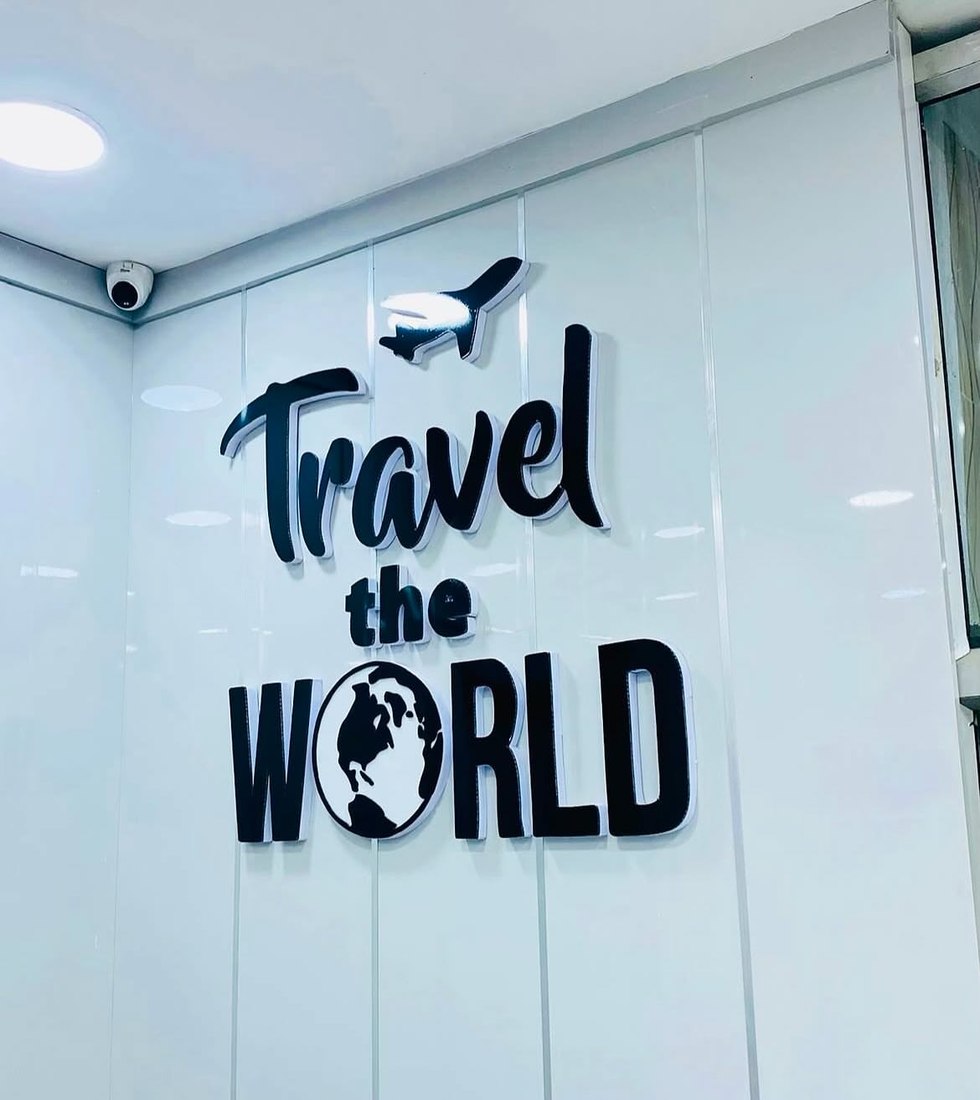 Travel the World wall sign