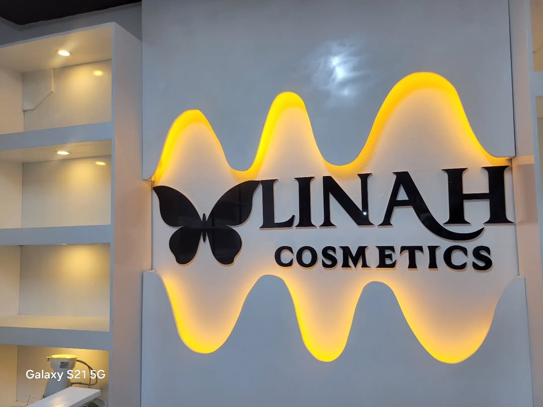 Linah Cosmetics illuminated sign