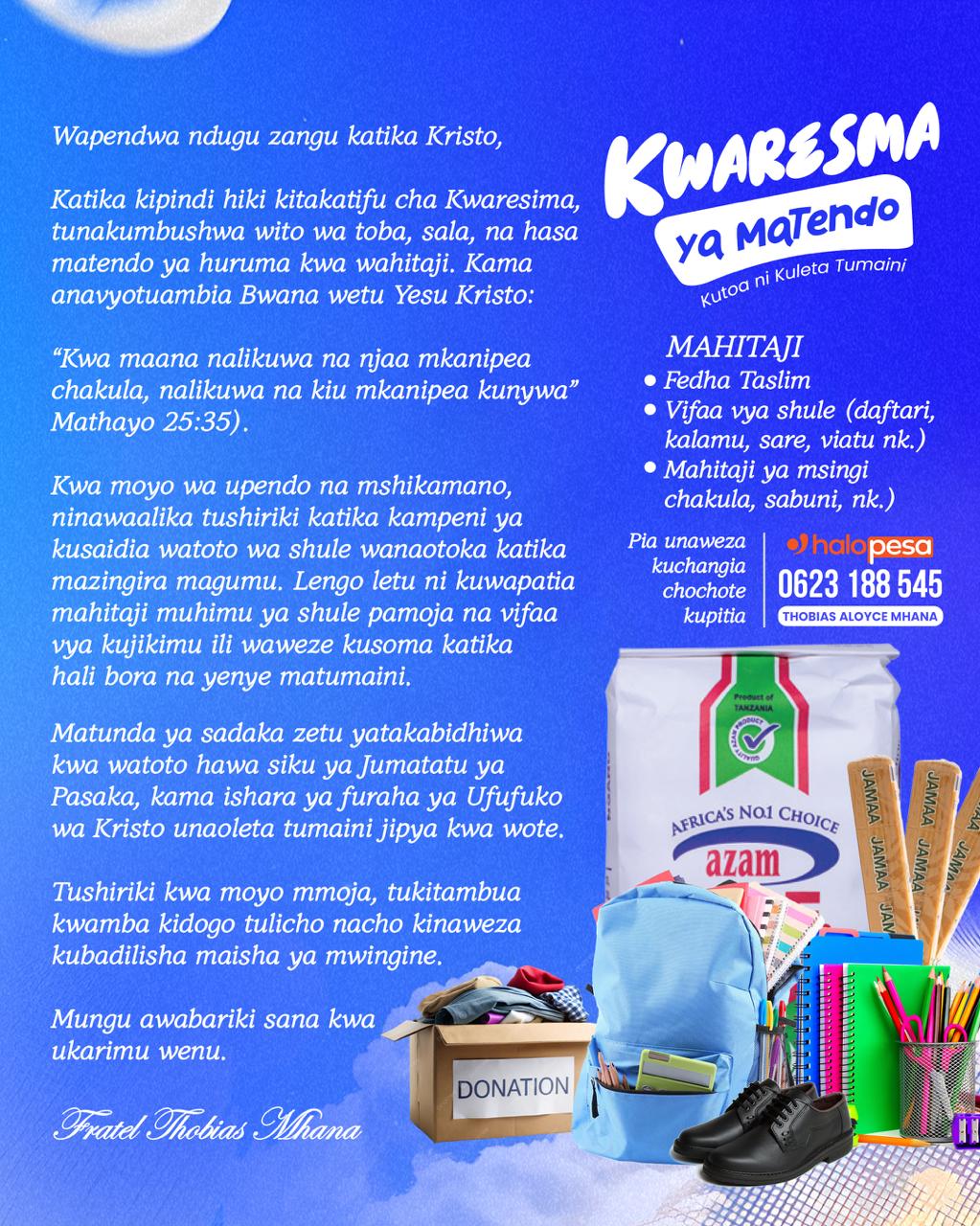 Kwaresma ya Matendo charity campaign flyer design